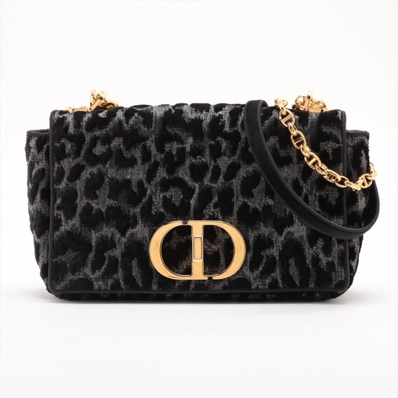 Christian Dior Caro canvas Chain Shoulder Bag Black - Picture 1 of 14